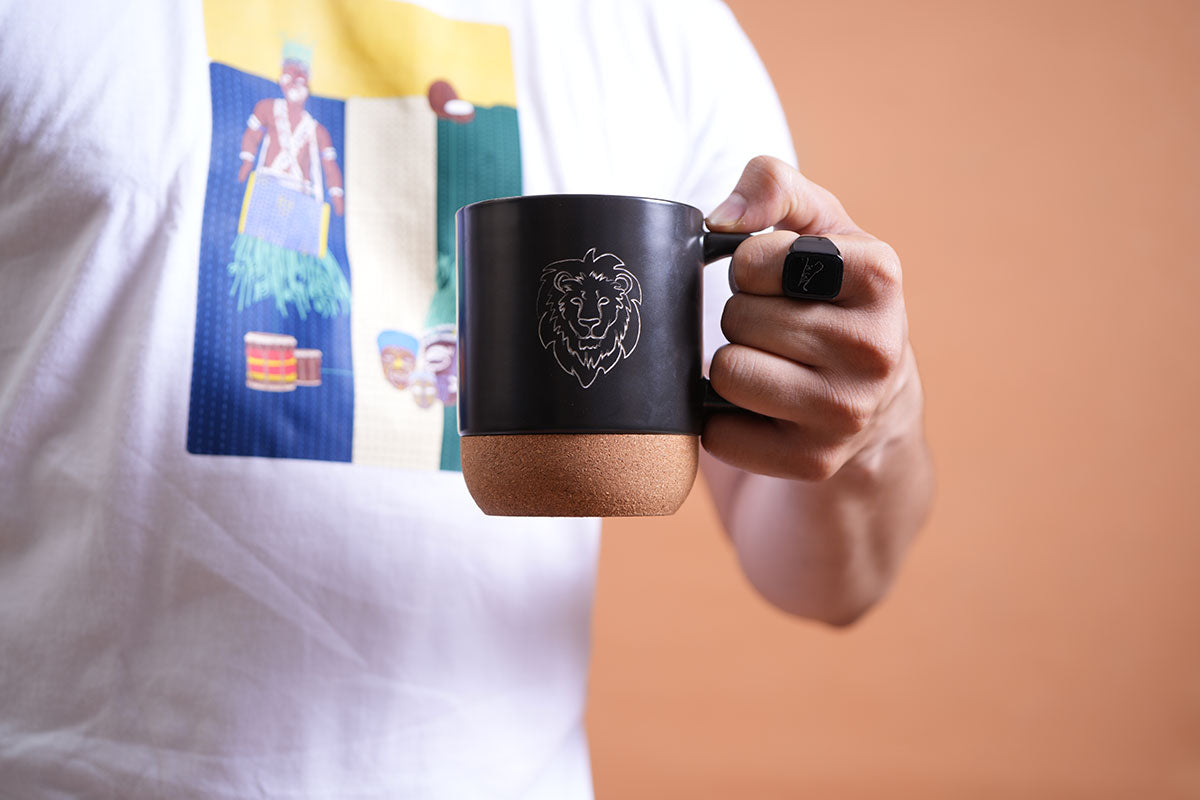 Lion Face Cork Mug with Premium Cap