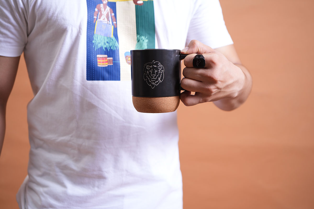 Lion Face Cork Mug with Premium Cap