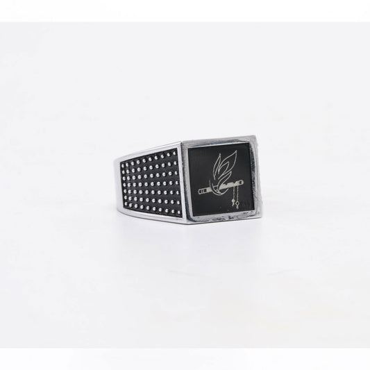 Black Mor Pankh Bansi Ring